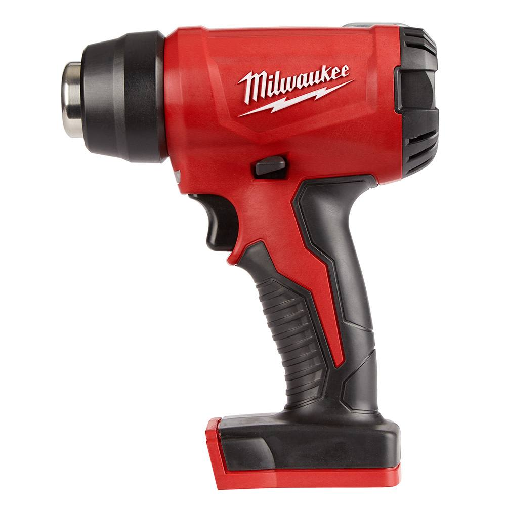 Compact red and black cordless heat gun from Milwaukee, part of electric power tools and Milwaukee M18 collections