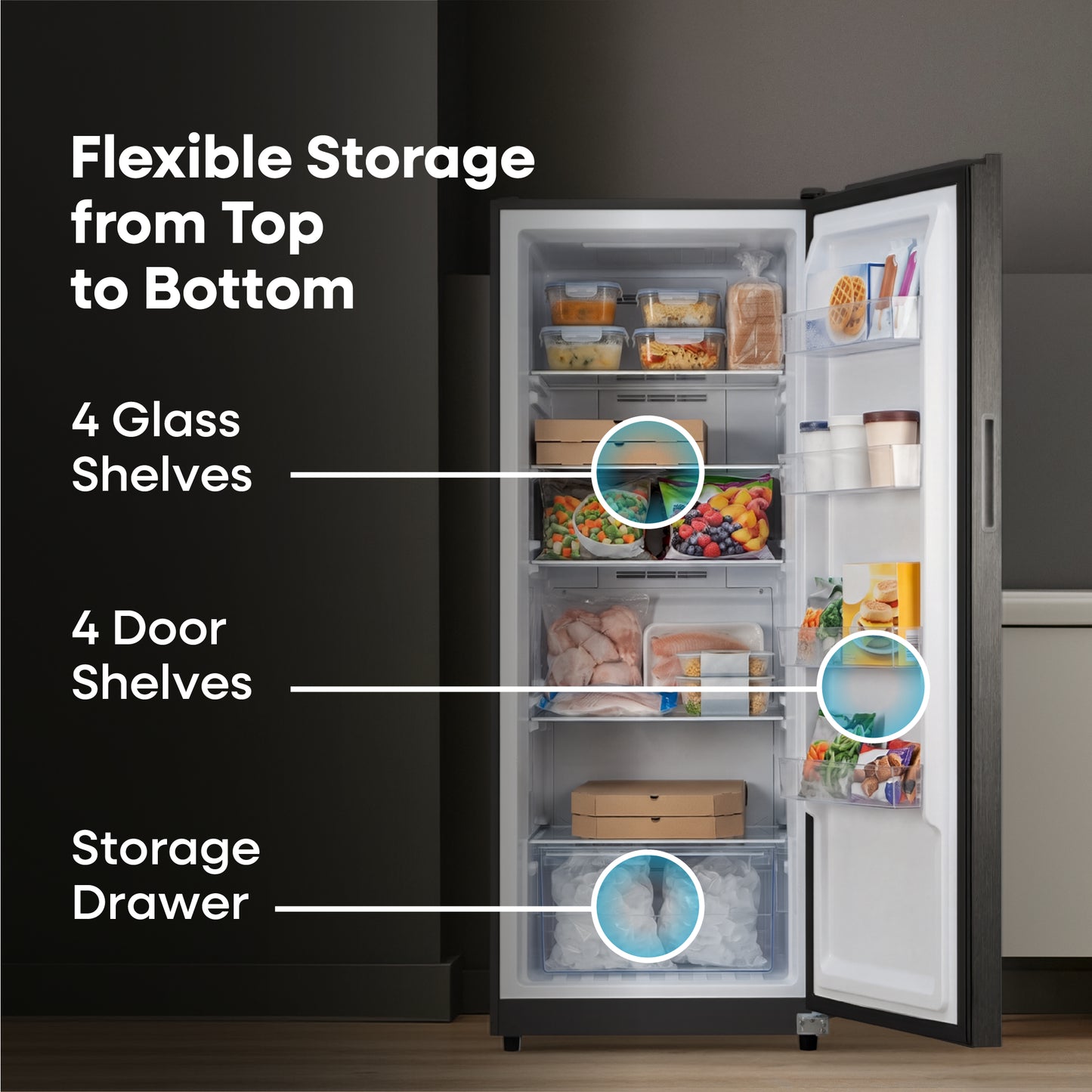 Element 17.0 cu. ft. Upright Convertible Freezer/Refrigerator – Stainless Steel, ENERGY STAR (EXUF17CEES)