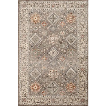 Traditional taupe and deep orange patterned area rug for Flooring & Rugs and home decor collections under $50
