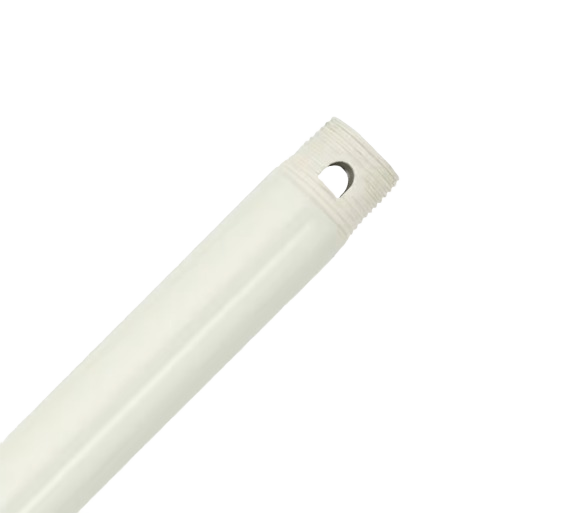 White 48-inch downrod for ceiling fans, compatible with Hunter fans, ideal for lighting and home decor upgrades.