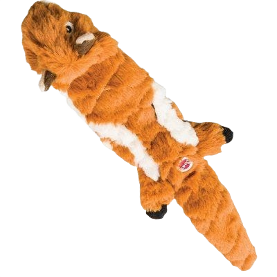 Plush chipmunk dog toy with durable quilted construction, designed for pets in dog food and toy collections under $25
