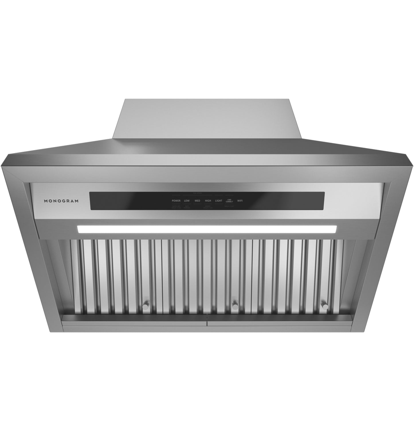Stainless steel 36-inch professional kitchen hood with built-in lighting for Over the Range Hoods and Appliances collections