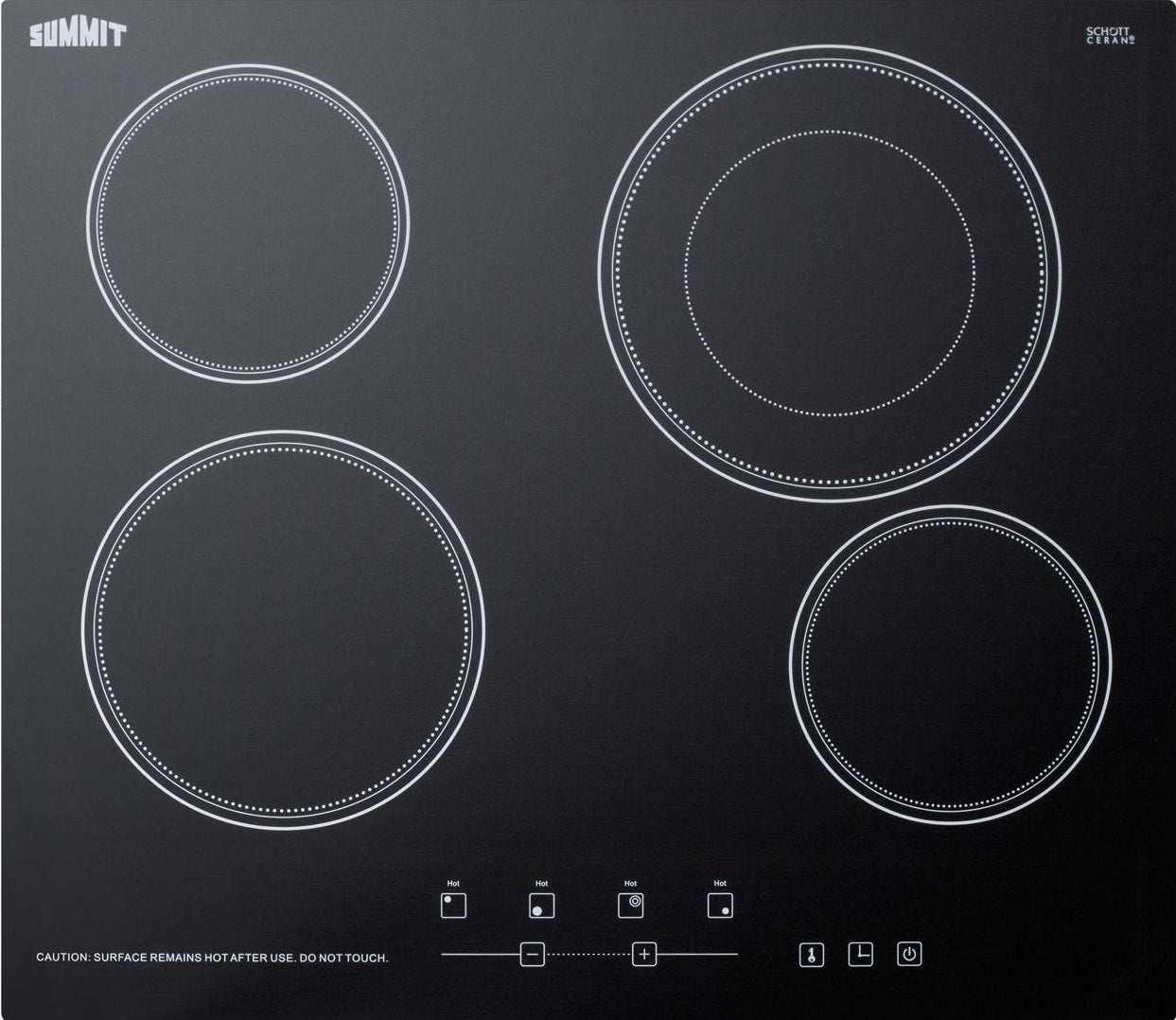 24" Wide 230V 4-Burner Radiant Cooktop