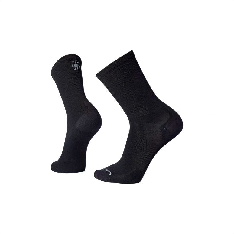 Pair of black crew socks with subtle anchor line pattern, designed for comfortable everyday wear in accessories and clothing collections