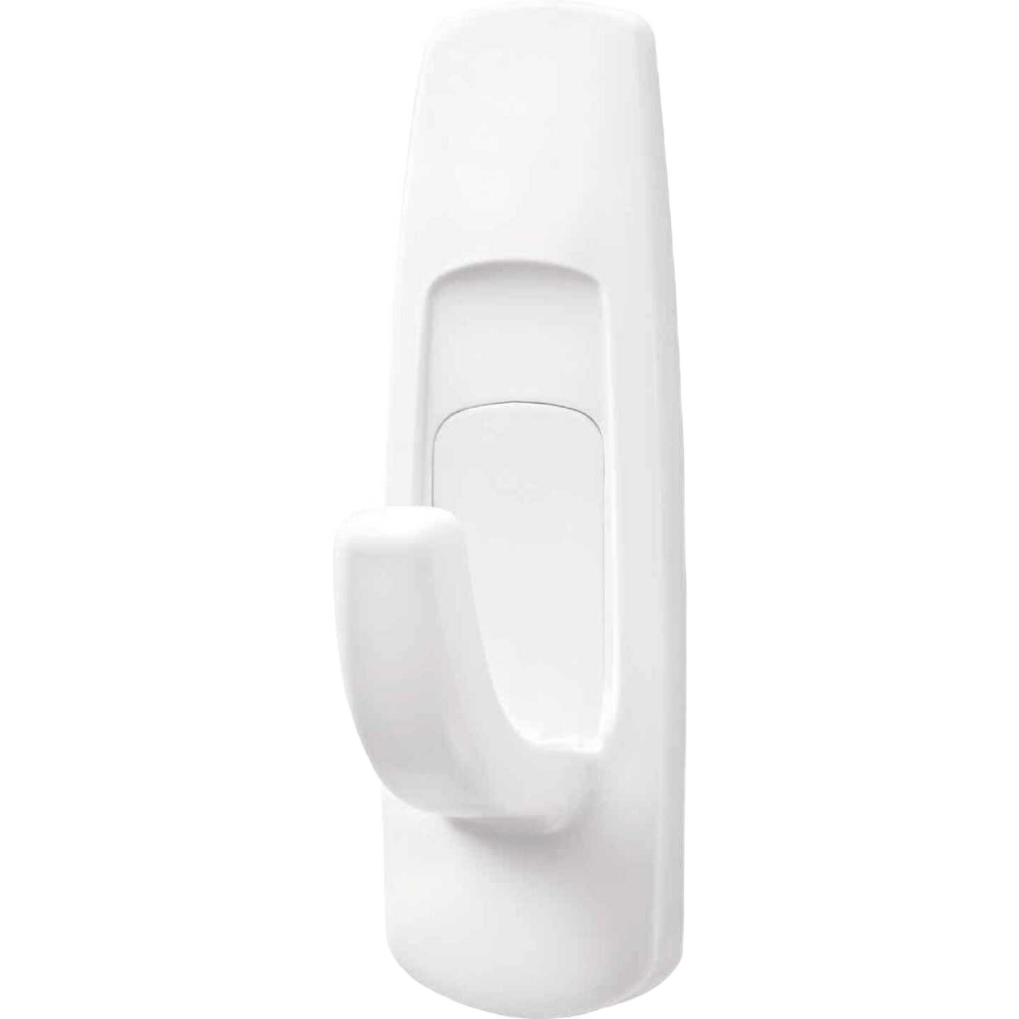 White large utility adhesive hook designed for damage-free hanging in home improvement and tools applications