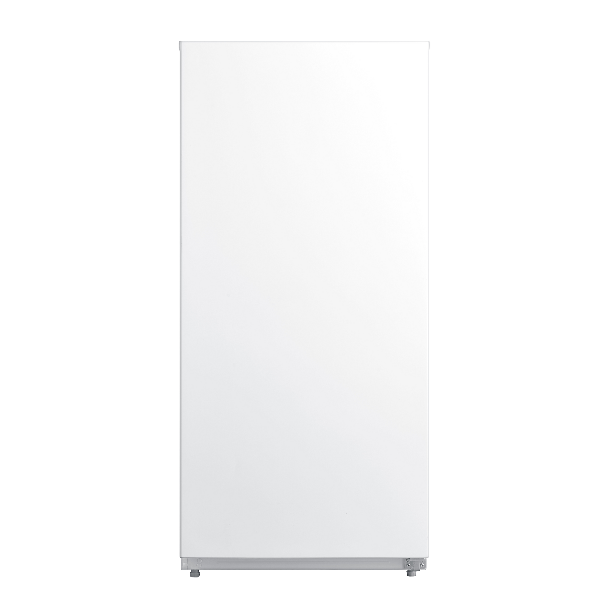Tall white upright freezer with smooth door and plain front, suitable for kitchen or utility room use in home improvement.