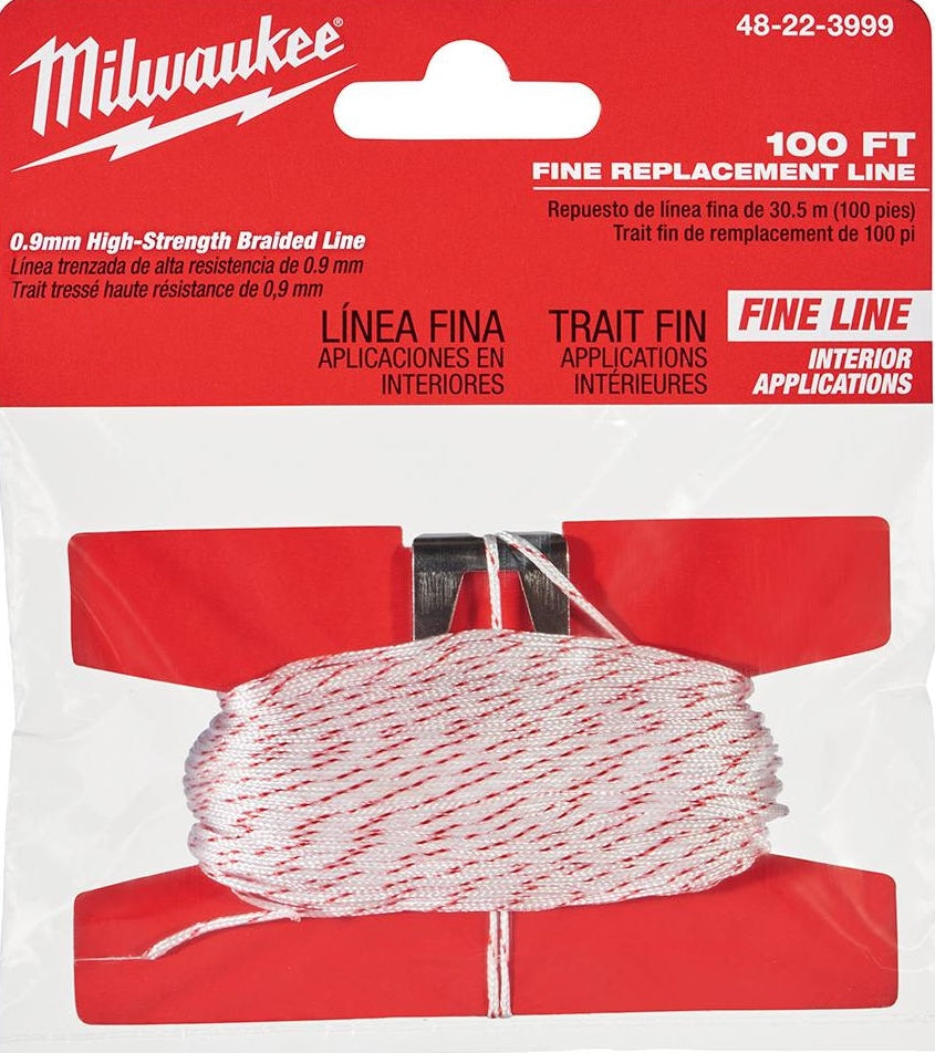 Replacement 100-foot fine braided chalk line for interior use in hand tools and woodworking measuring tools collections