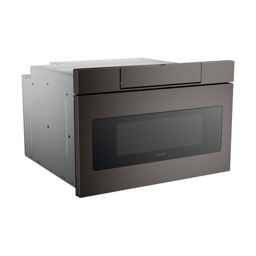 Built-in flat panel microwave drawer with sleek black stainless steel finish from Kitchen & Kitchenware Appliances collection