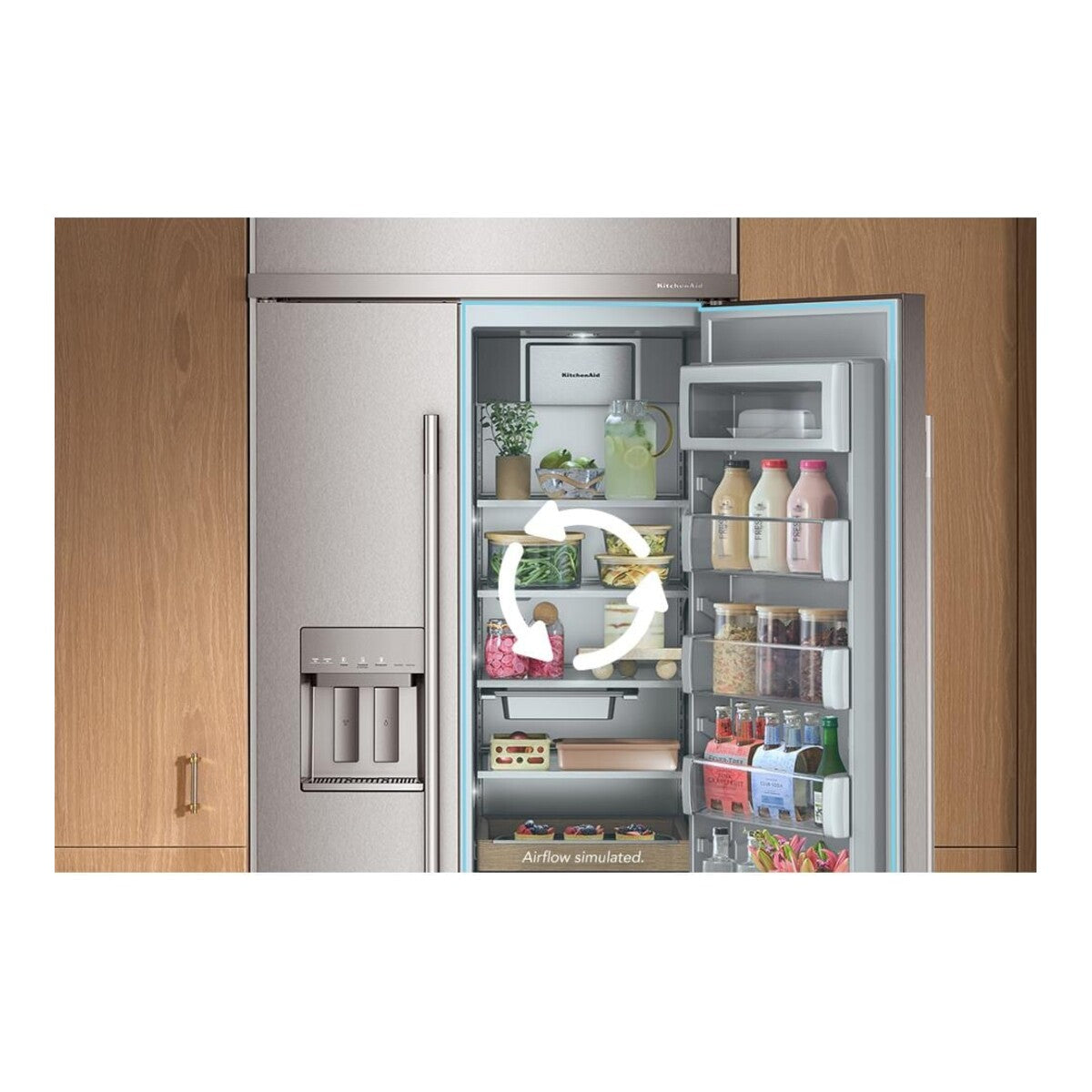 25.1 Cu. Ft. 42-Inch Built-In Side-by-Side Refrigerator with Exterior Water and Ice Dispenser with Measured Fill in PrintShield® Stainless Steel
