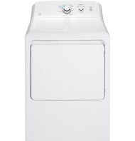 Front view of white gas dryer with control knobs from Dryers and Gas Dryers collections in home appliances