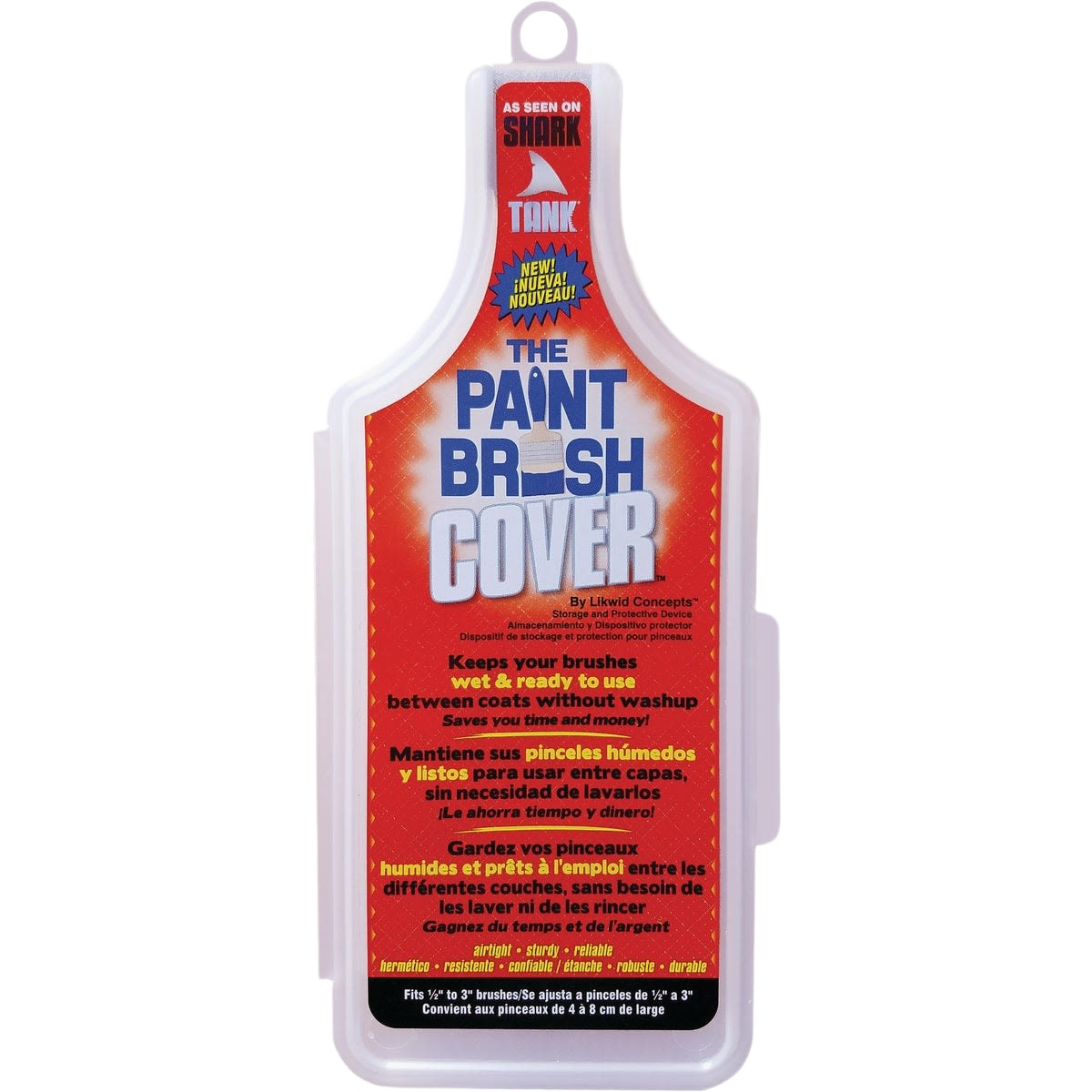 Clear airtight paint brush cover for storing wet brushes between coats without drying, for paint supplies under $50
