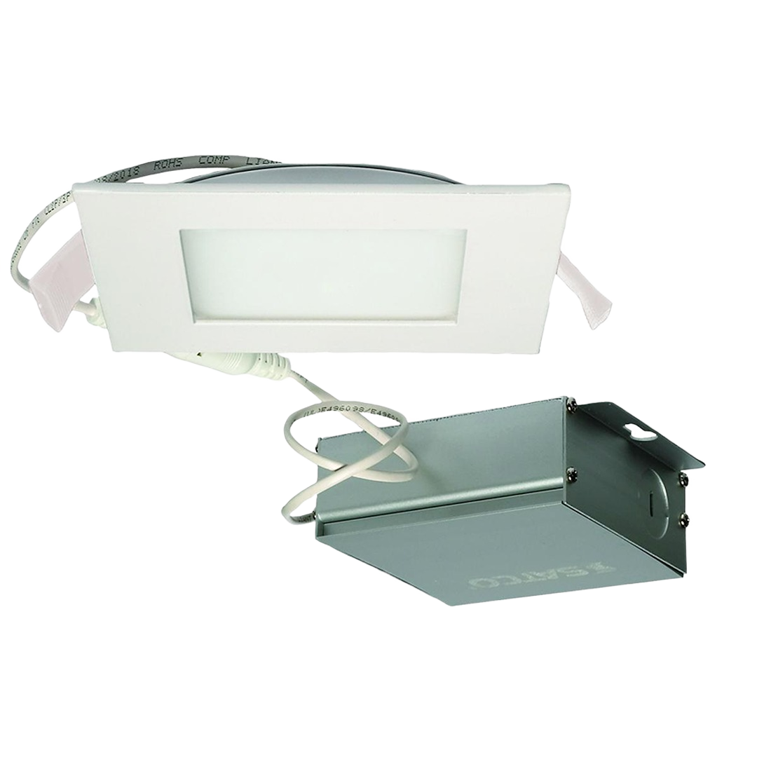 White rectangular LED downlight with remote driver for indoor lighting in Electrical and Lighting & Ceiling Fans collections