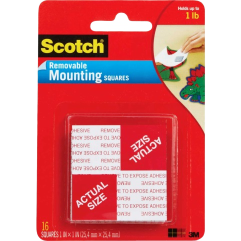 Pack of reusable mounting squares for lightweight items, ideal for office supplies and home projects under $50 collections