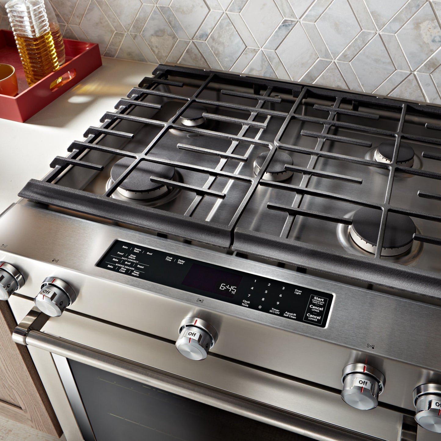 30-Inch 5-Burner Dual Fuel Convection Slide-In Range with Baking Drawer