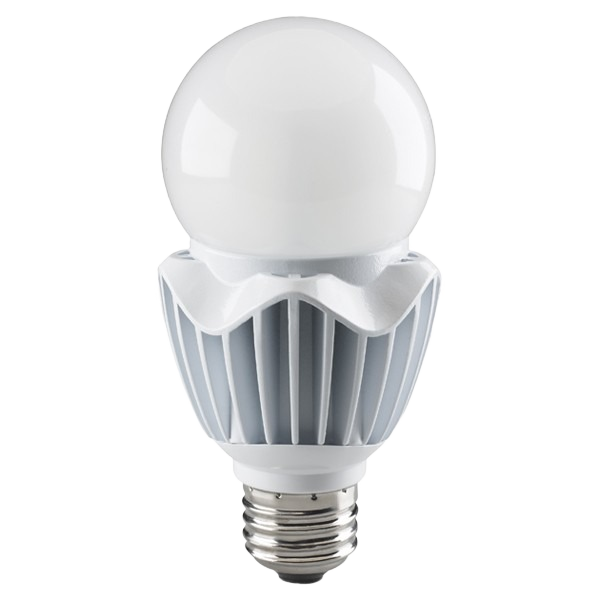 Energy-efficient LED light bulb with medium base and distinctive heat sink design for home improvement use
