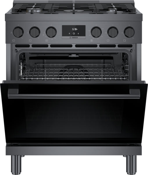 800 Series, Gas Freestanding Range, 30'', Black Stainless Steel