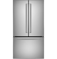 Modern stainless steel French door refrigerator with spacious bottom freezer for kitchen and appliance collections