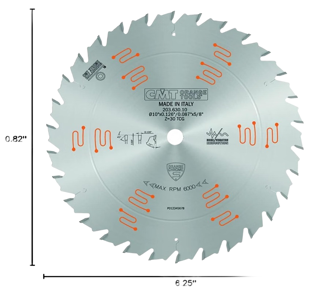 CMT Orange Tools 10" 30T Heavy-Duty Glue Line Ripping Saw Blade