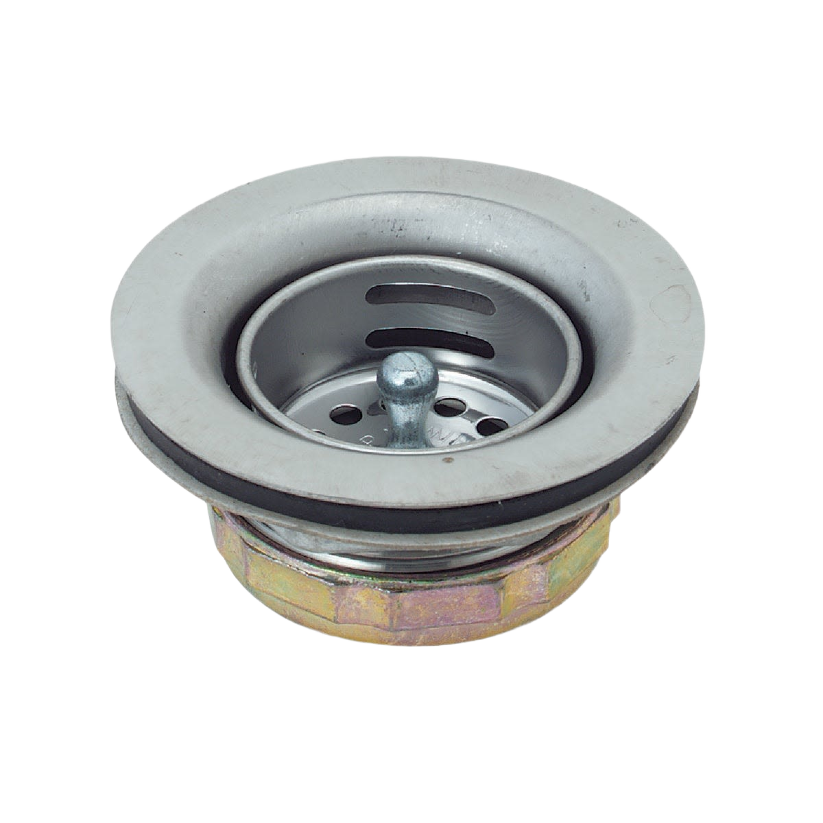 Chrome-plated basket strainer assembly with rubber gasket for sink repair in Plumbing Parts & Repair under $50 collection