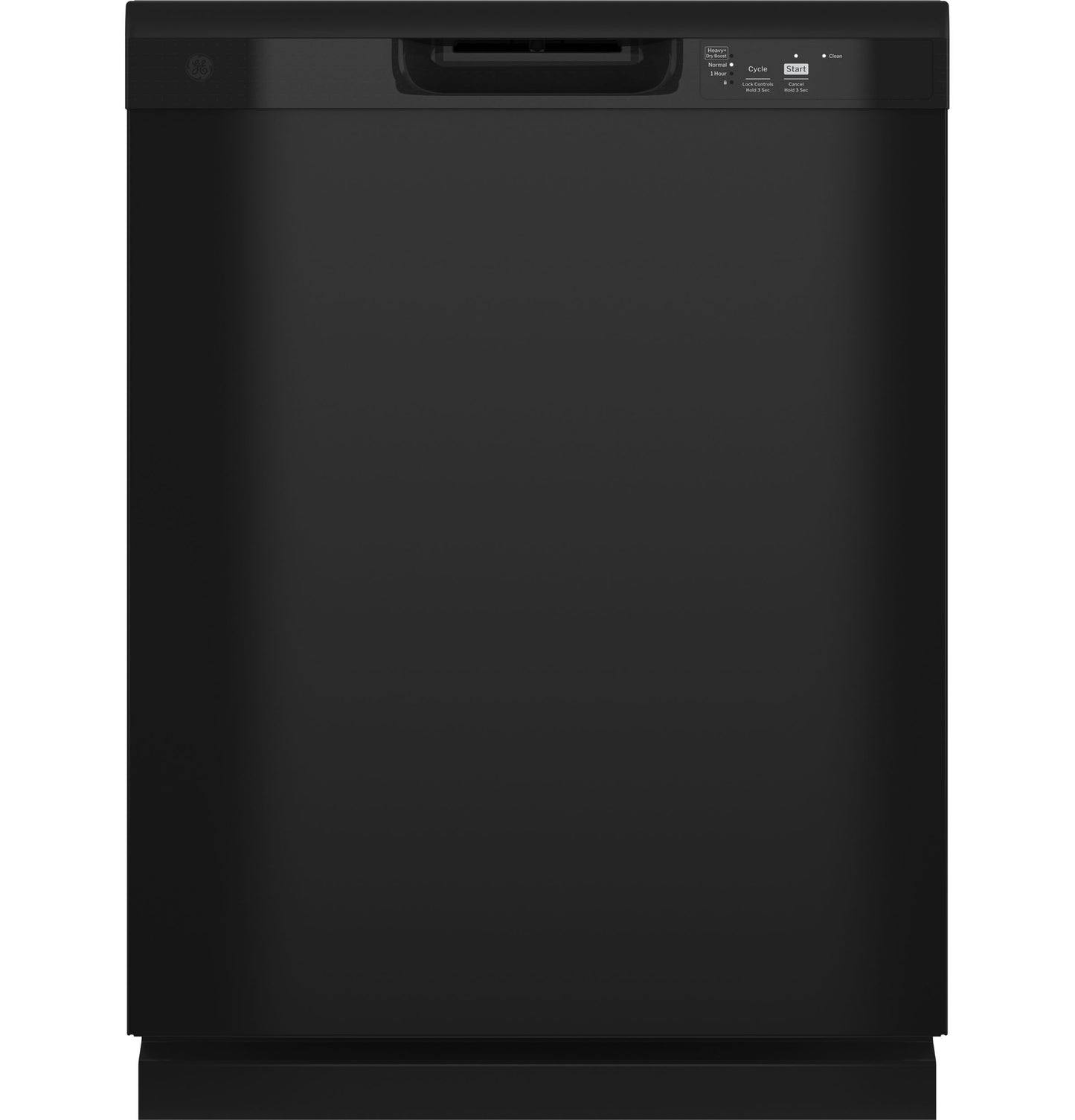 Black freestanding dishwasher with front controls and digital display from dishwashers and kitchen appliances collection