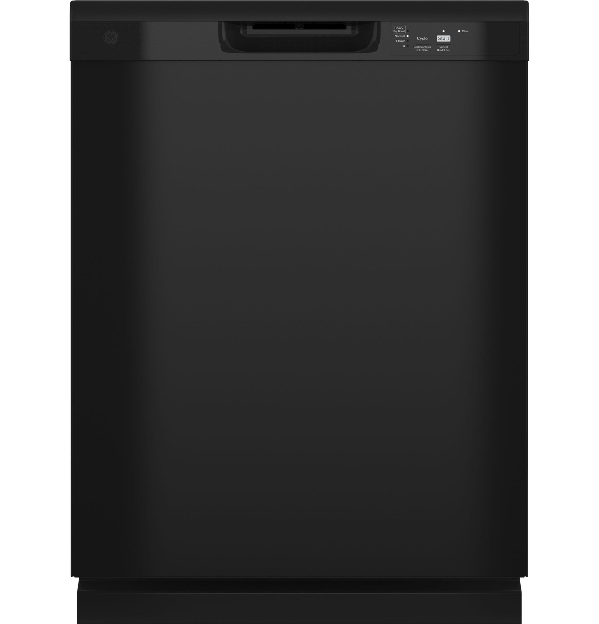 Black freestanding dishwasher with front controls and digital display from dishwashers and kitchen appliances collection