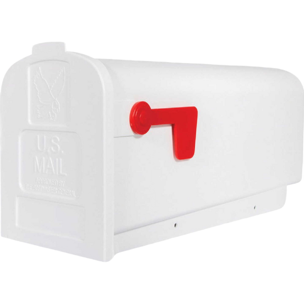 Gibraltar Parsons White Medium Plastic Post Mount Mailbox