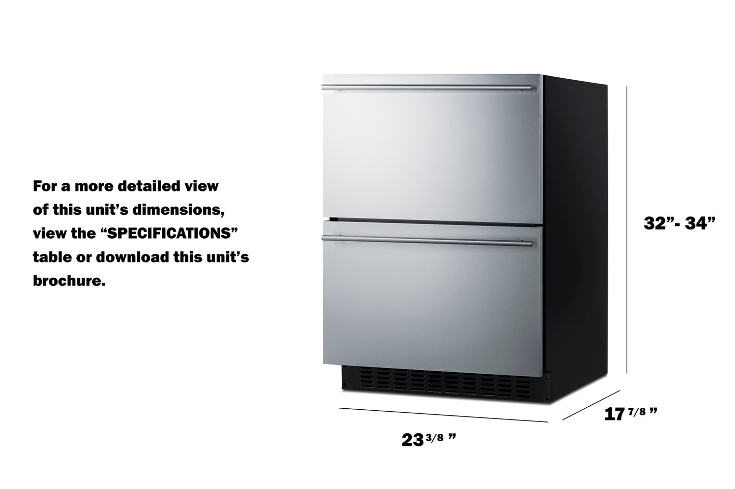 24" Wide 2-Drawer All-Refrigerator, ADA Compliant