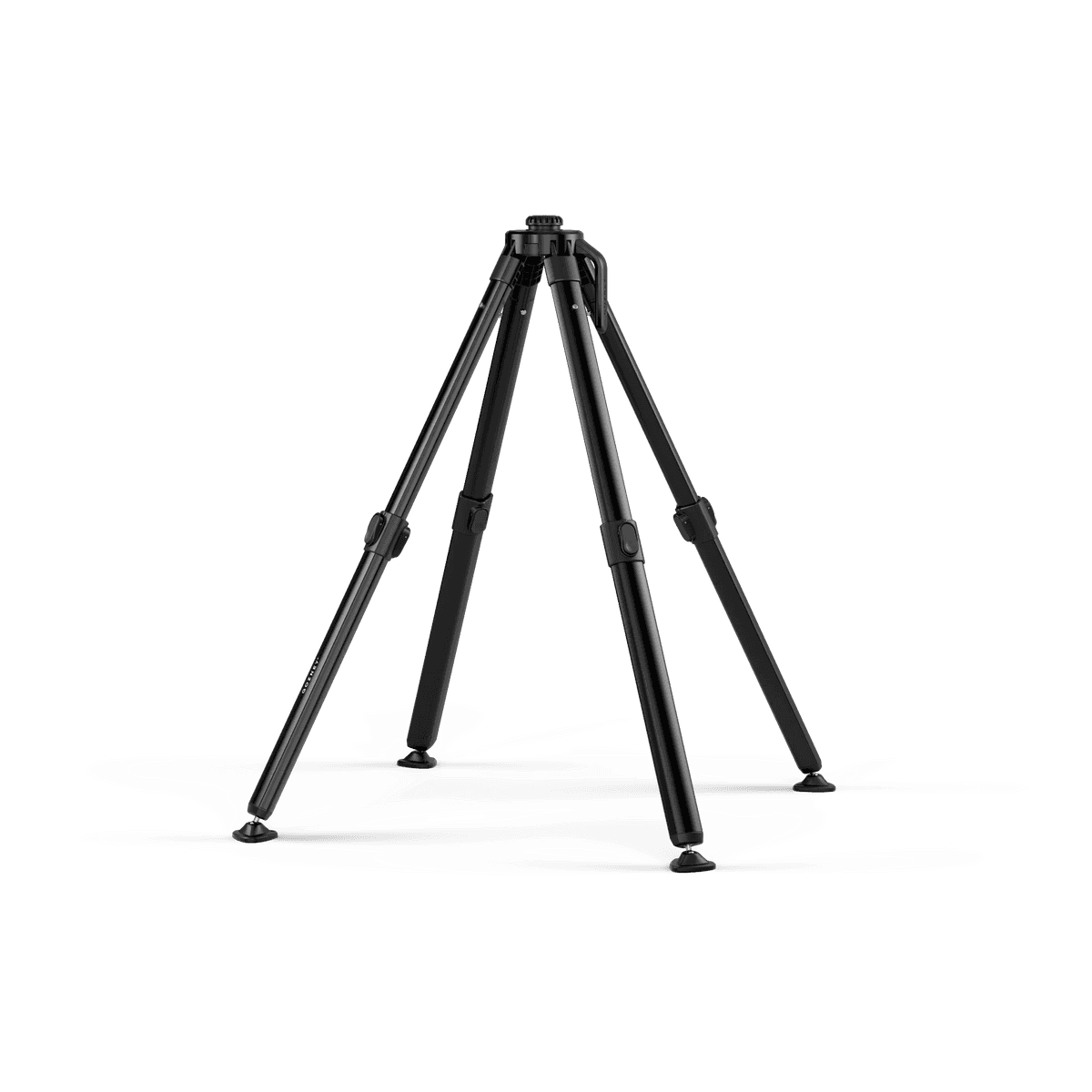 Adjustable black metal stand with four legs for stable outdoor use in grilling and lawn and garden accessories.