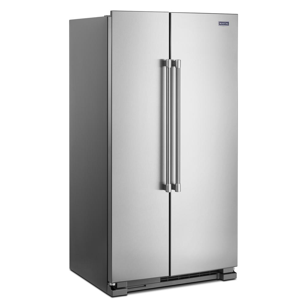 36-inch wide side-by-side stainless steel refrigerator with fingerprint resistant finish from Appliances collection