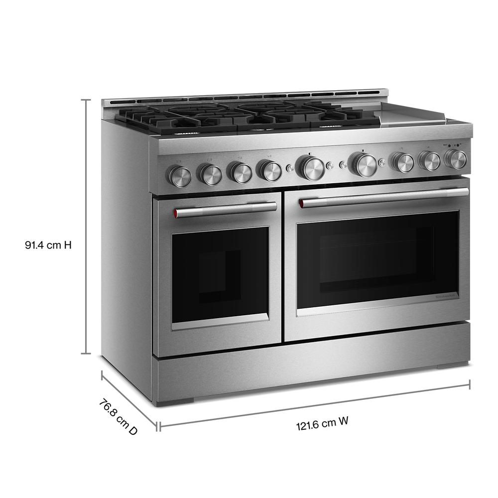 KitchenAid® 48-Inch 6 Burner Commercial-Style Gas Range with Griddle