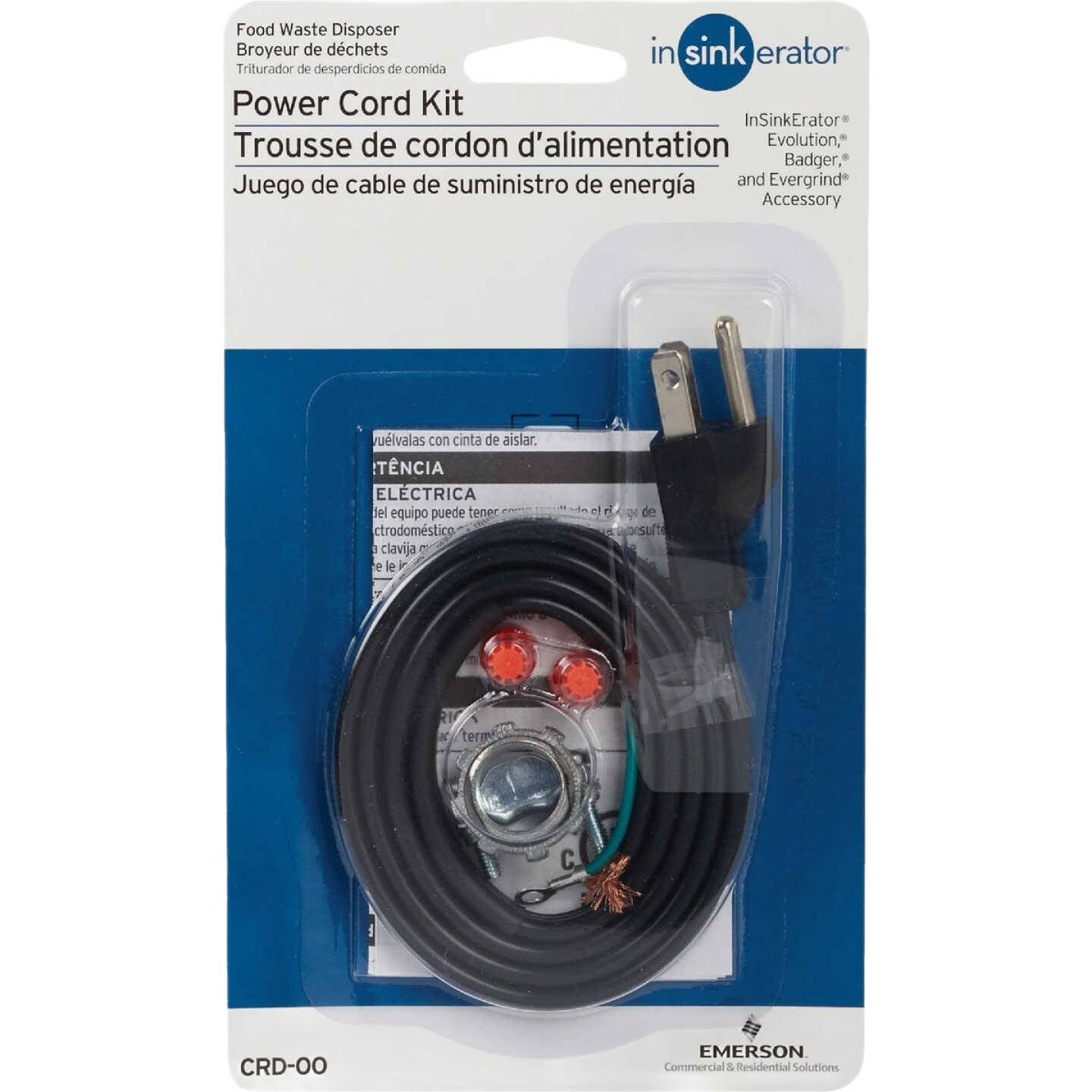 InSinkErator garbage disposal power cord kit with plug, wire connectors, and strain relief clamp in appliance parts collections