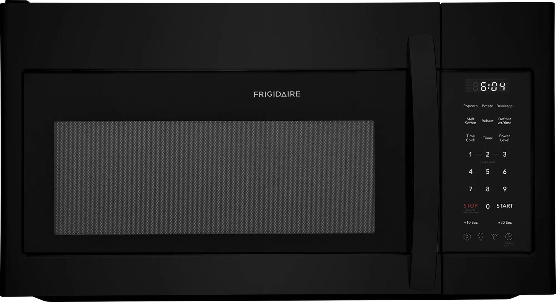 Black over-the-range microwave with digital control panel and timer display from Kitchen & Kitchenware collection