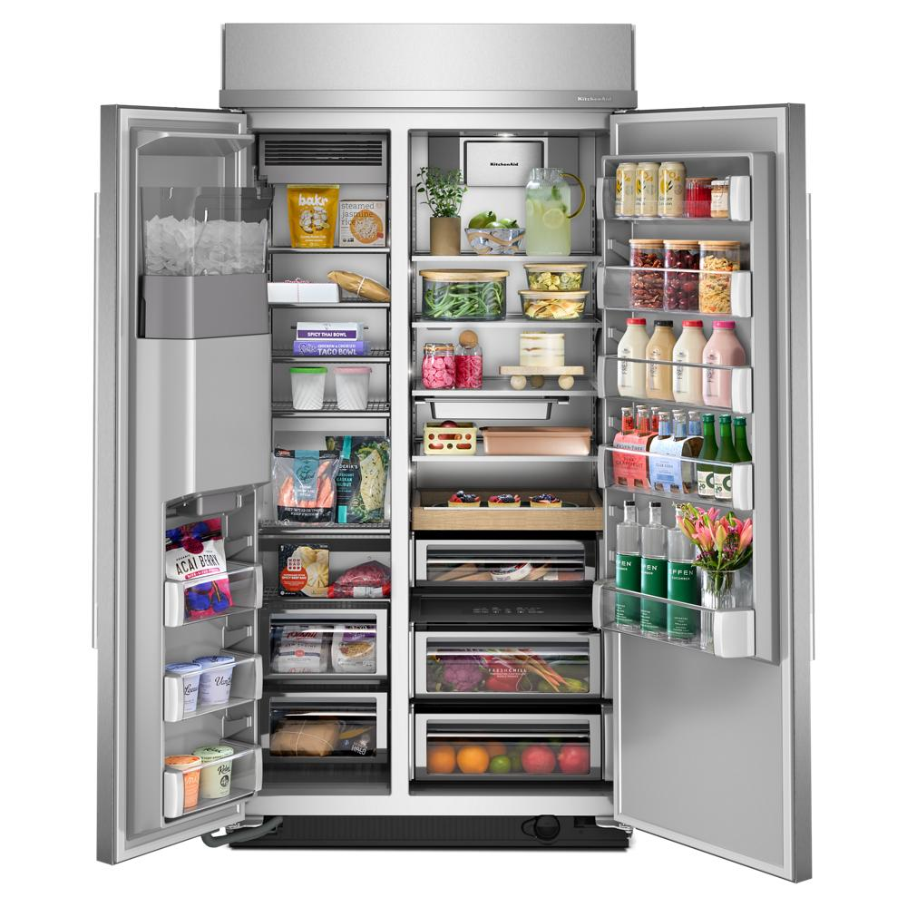 25.1 Cu. Ft. 42-Inch Built-In Side-by-Side Refrigerator with Exterior Water and Ice Dispenser with Measured Fill in PrintShield® Stainless Steel