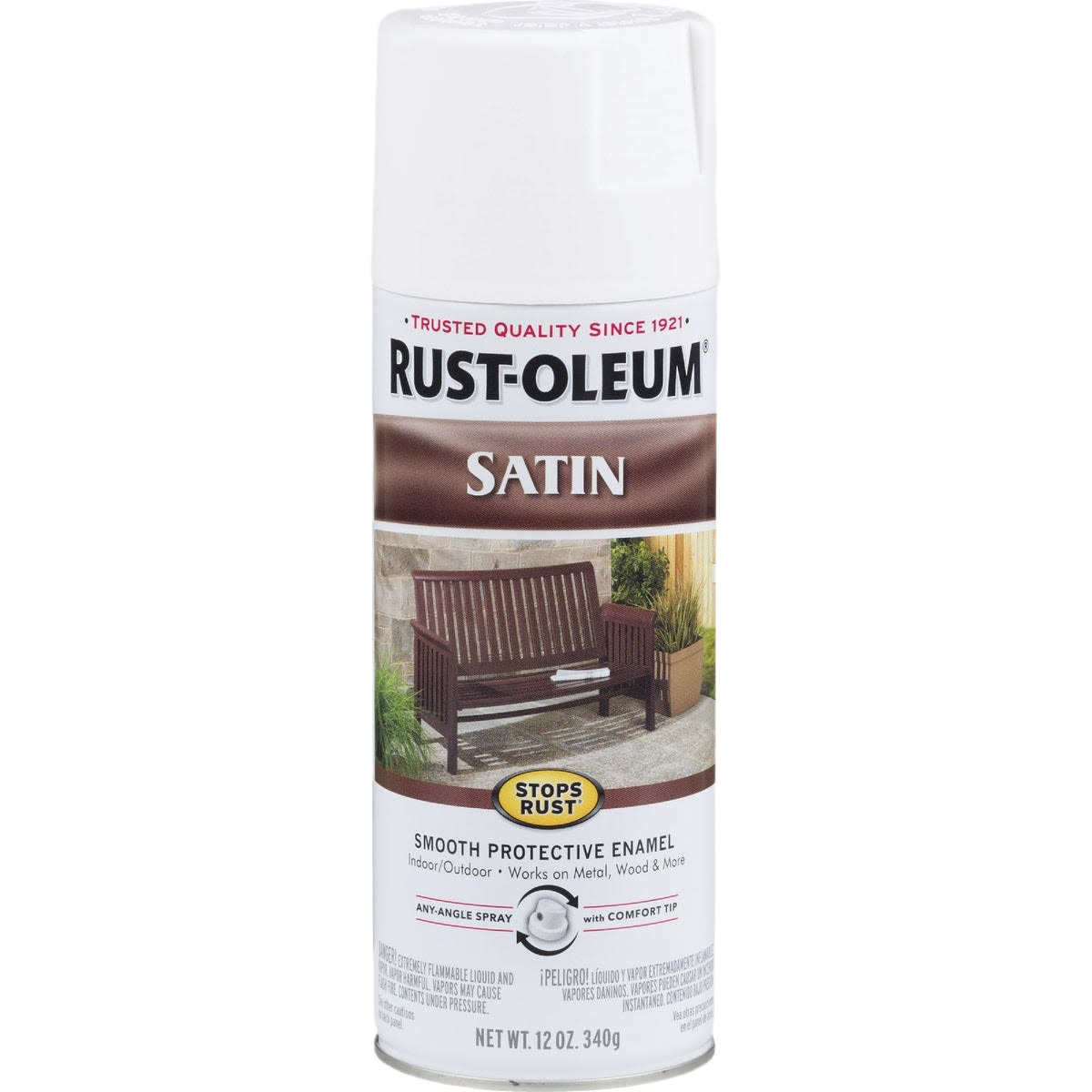 Rust-Oleum white satin spray paint can for home improvement in spray paint and paint supplies collections under $50