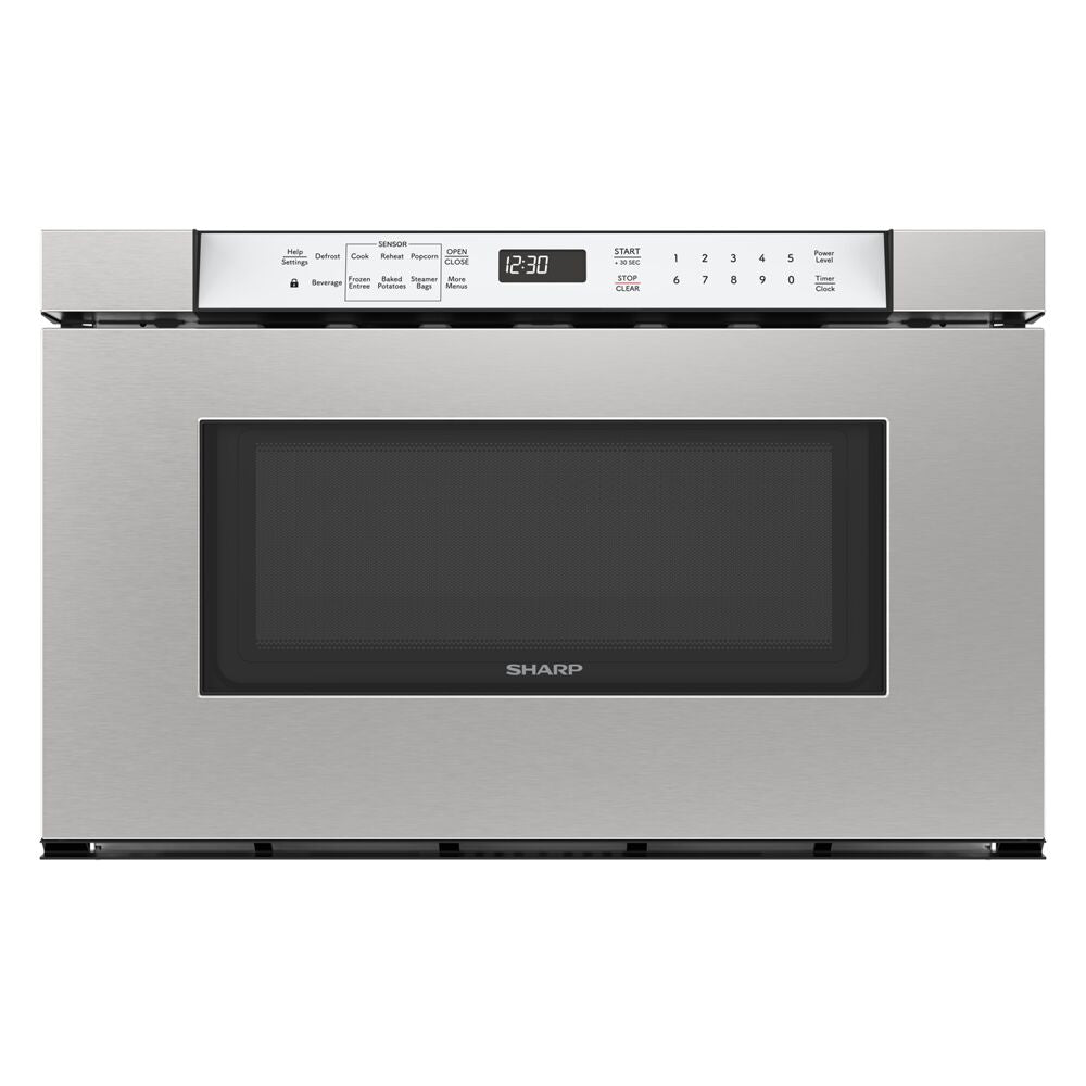 Built-in 24-inch stainless steel microwave drawer with digital clock and sensor controls in Microwaves and Kitchen & Kitchenware collections