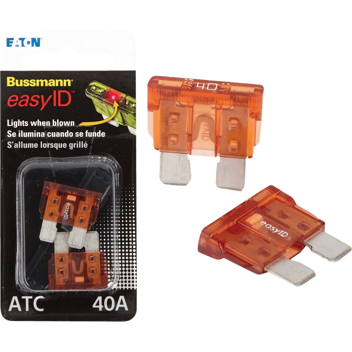 Orange 40 amp EasyID automotive blade fuses with illuminating feature for auto maintenance and repair tasks under $50 collection