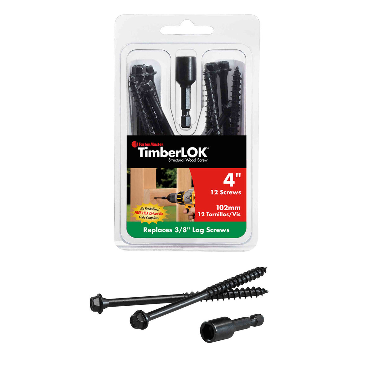 FastenMaster 4 in. TimberLOK® Structural Heavy-Duty Wood Screw, 12-Pack