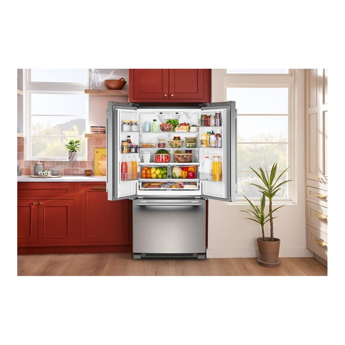 22 Cu. Ft. 33-Inch Bottom Mount Refrigerator with Right Door Swing in PrintShield® Stainless Steel
