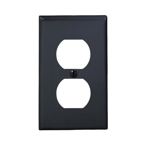 Black thermoplastic nylon duplex wall plate for electrical outlets in home improvement under $50 collection