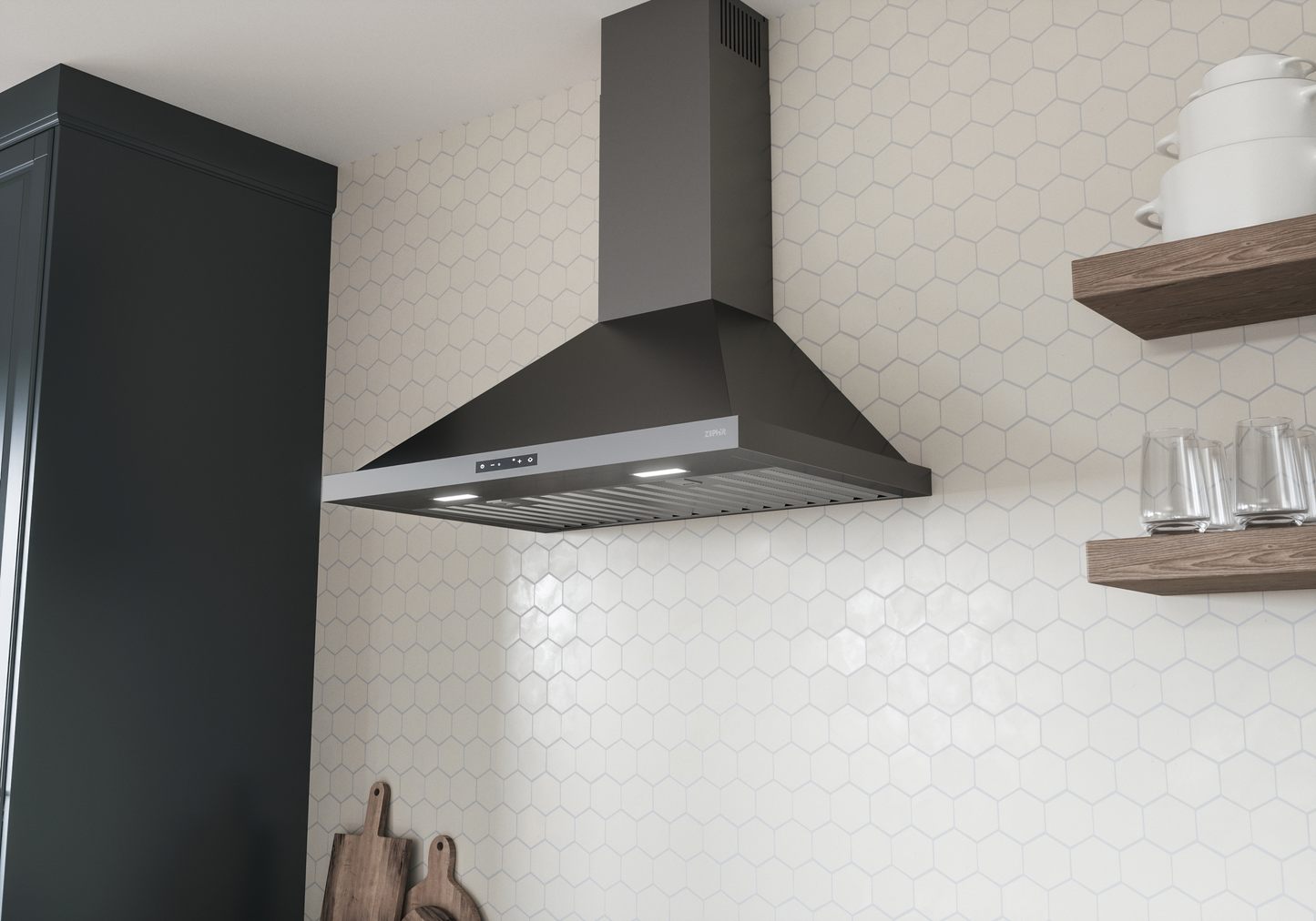 Ombra Chimney Hood 30" LED ACT
