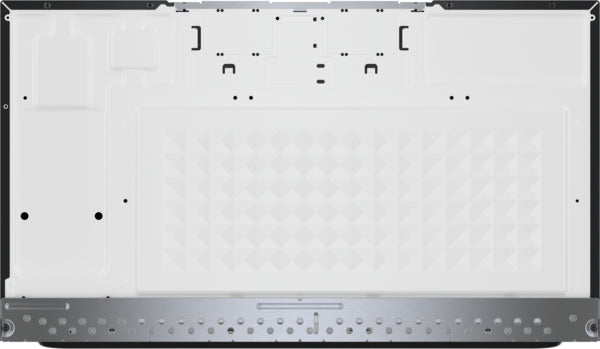 Stainless steel over-the-range microwave interior with textured bottom and ventilation holes from Bosch appliances collection