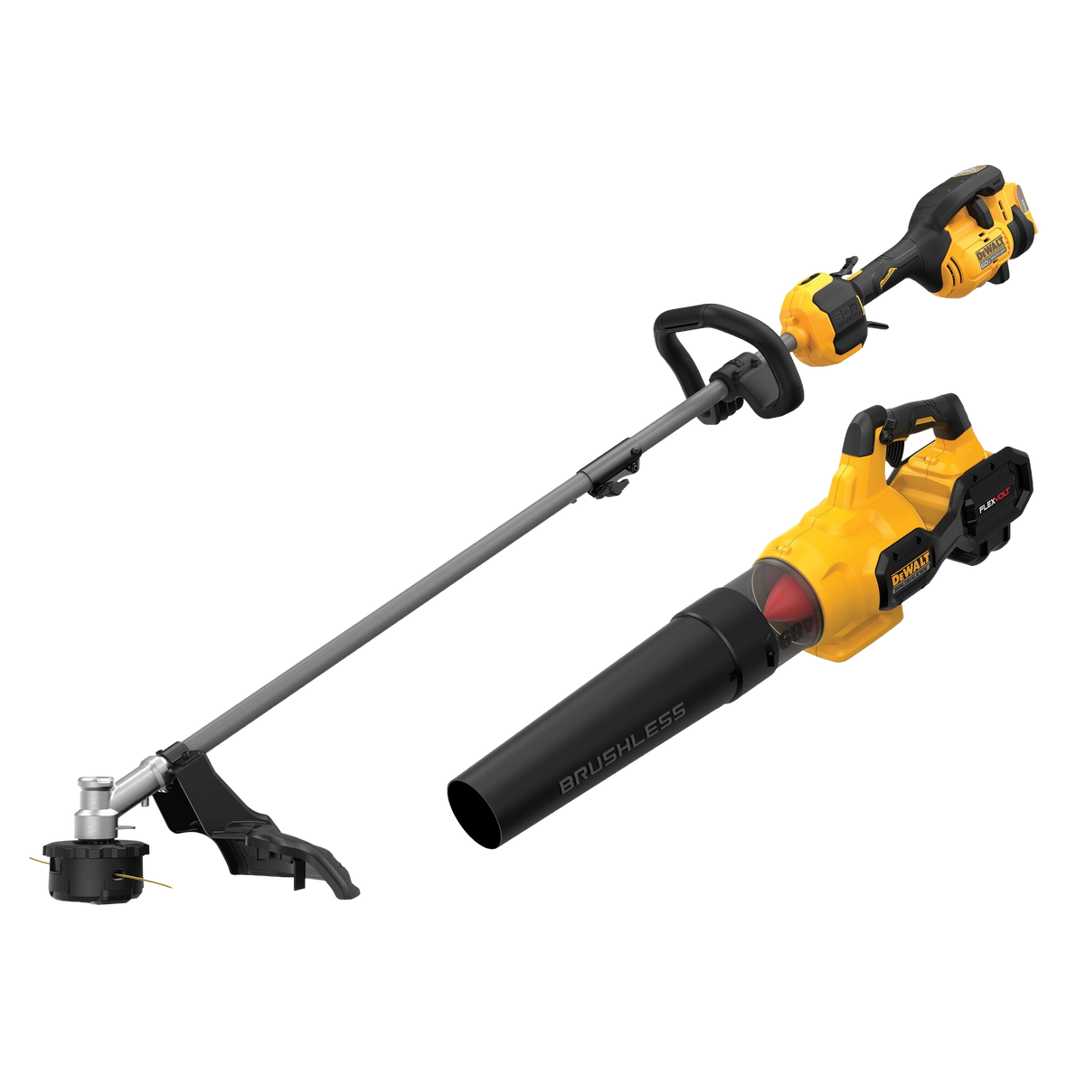 DEWALT 60V MAX* 17" Brushless Cordless Attachment Capable String Trimmer and Handheld Axial Blower Combo Kit