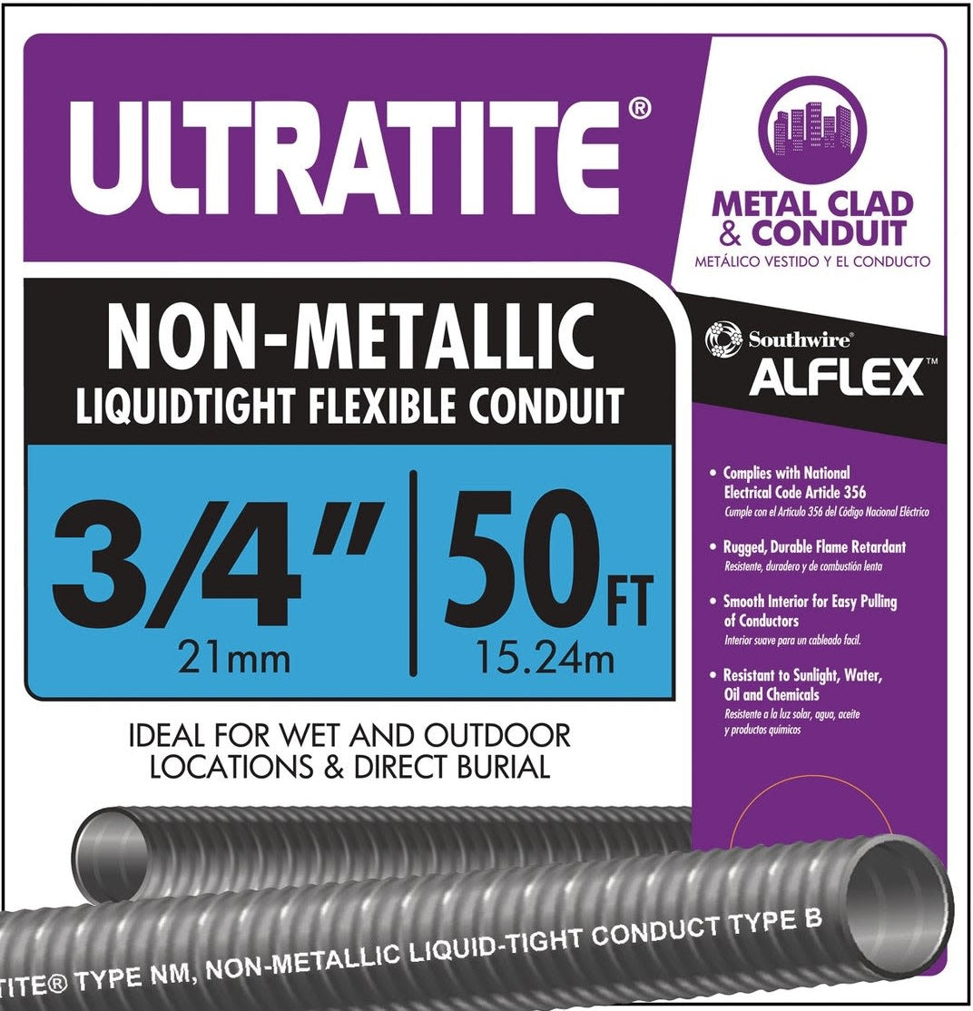 Flexible non-metallic conduit for wet, outdoor, and direct burial use in Electrical, Conduit, and Home Improvement collections