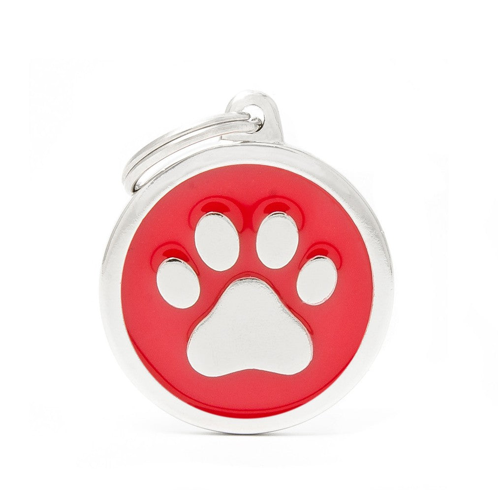 MyFamily Big Red Circle with Paw Tag
