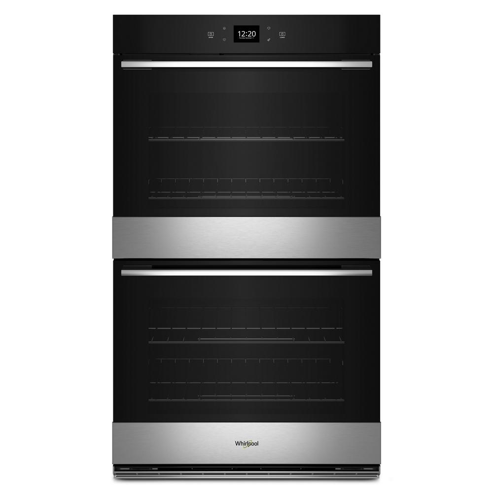 Modern black and stainless steel double wall oven from Kitchen & Kitchenware and Appliances collections