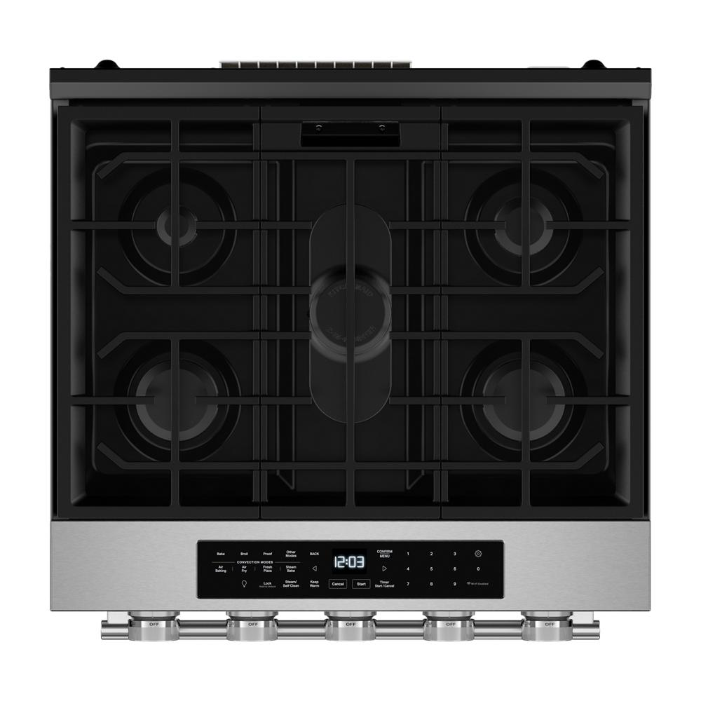 5.0 Cu. Ft. Smart Slide-in Gas Range with Convection Cooking Modes and 2-in-1 Burner