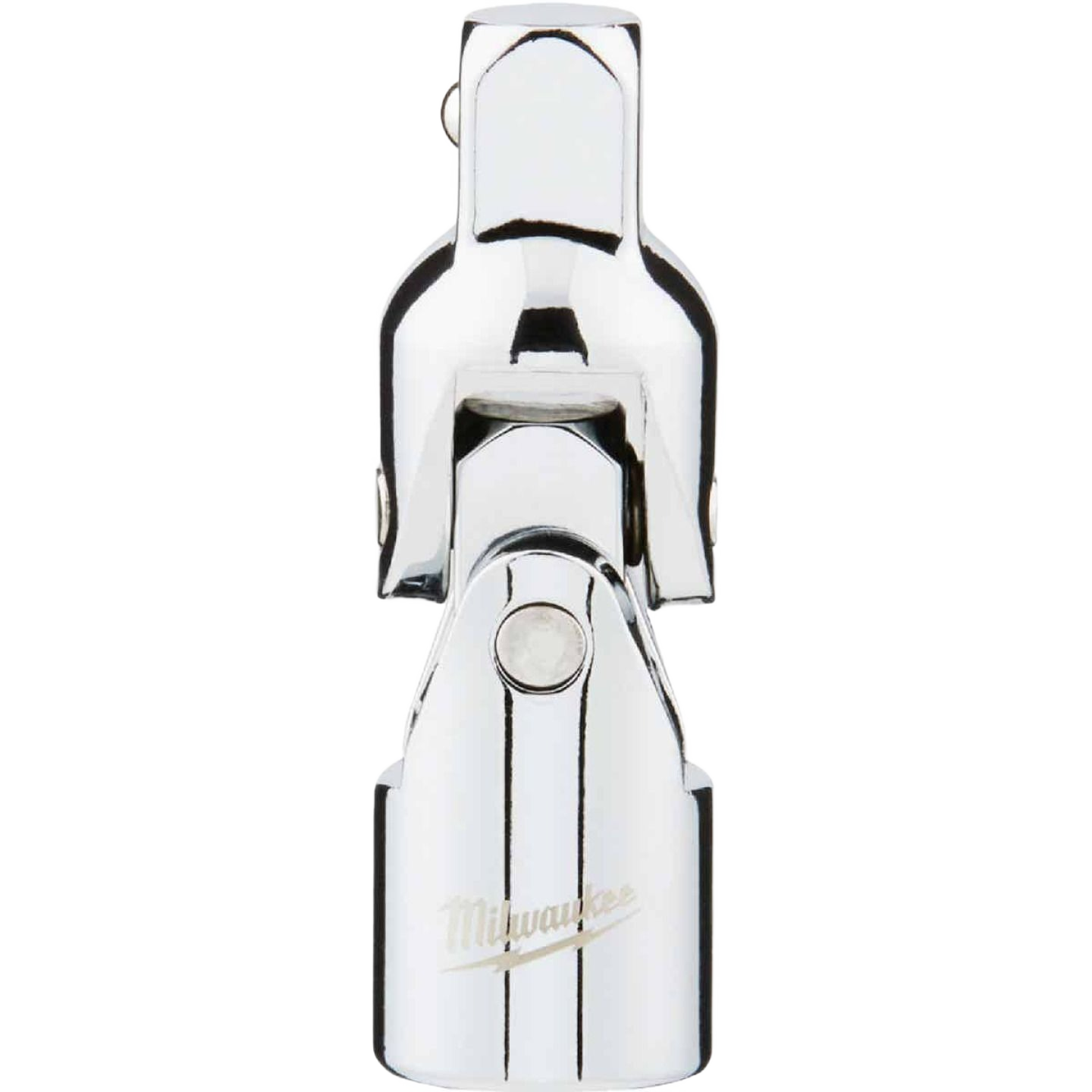 Chrome-plated universal joint with polished finish for 3/8-inch drive tools in home improvement tasks