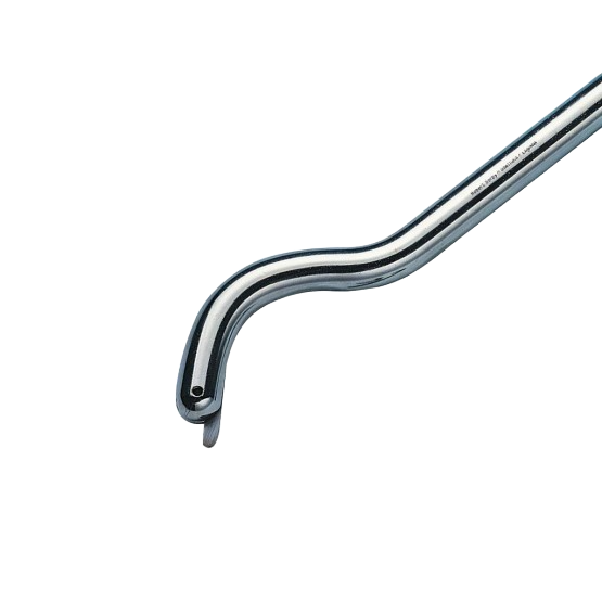 Polished curved steel hollowing tool blade designed for precise woodturning projects and home improvement tasks