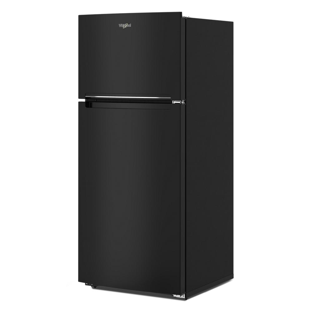 Matte black top freezer refrigerator with streamlined handle from appliances and kitchen collections