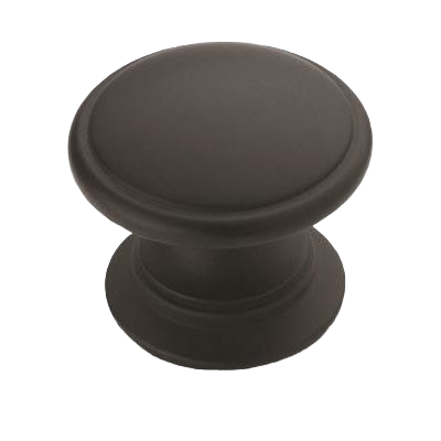 Matte black cabinet knob with classic rounded design for furniture hardware and home improvement projects under $50 collection